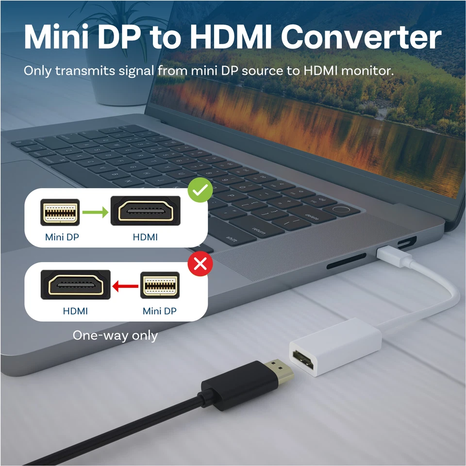 Mini Display Port zu HDMI Adapter Thunderbolt zu HDMI Konverter (WEISS) - Bild 3 von 4