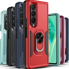 For Samsung Galaxy Z Fold4 5G Case, Ring Holder Kickstand Shockproof Phone Cover