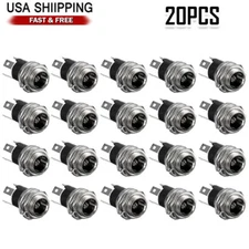 20x DC Power Supply Jack Socket Female Panel Mount Connector 3-Pin 5.5 x 2.1mm