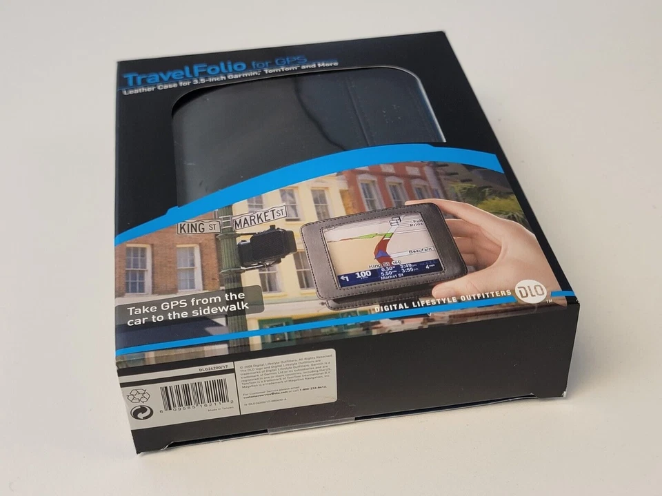 Folio de Viaje para Pantalla GPS Estuche de Cuero Negro Soporte de Cinturón 3.5 NUEVO DLO Foto 2 de 4