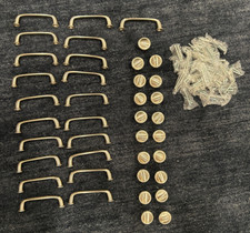 40 Polished Nickel Cabinet Drawer Pulls 21 Knobs 19 - Pre-Owned