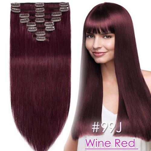 175g++ 8pz SPESSA Clip In Real Remy Extension Capelli Umani Testa Piena Doppia Trama - Foto 25 di 56
