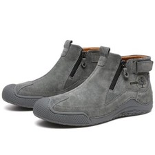 Mens Outdoor Work Pump Round Toe Zip High Top Flat Loafers Casual Shoes Oversize