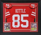 49ers George Kittle Authentic Signed Red Framed Jersey Autographed BAS Witnessed