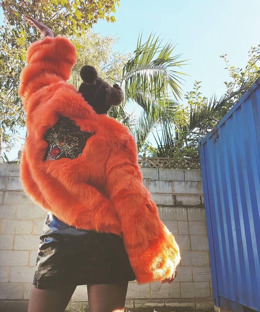 Clothing Orange Festival Jacket Neon Orange Colour Block Jacket