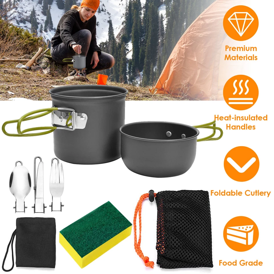 Portable Outdoor Camping Cookware Backpacking Hiking Cooking Equipment Set 48pcs