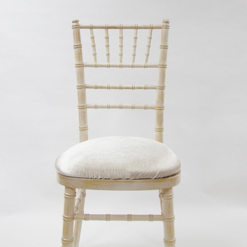 Cubierta de almohadilla de asiento borde elástico terciopelo marfil y verde decoración de silla Chiavari - Imagen 8 de 14