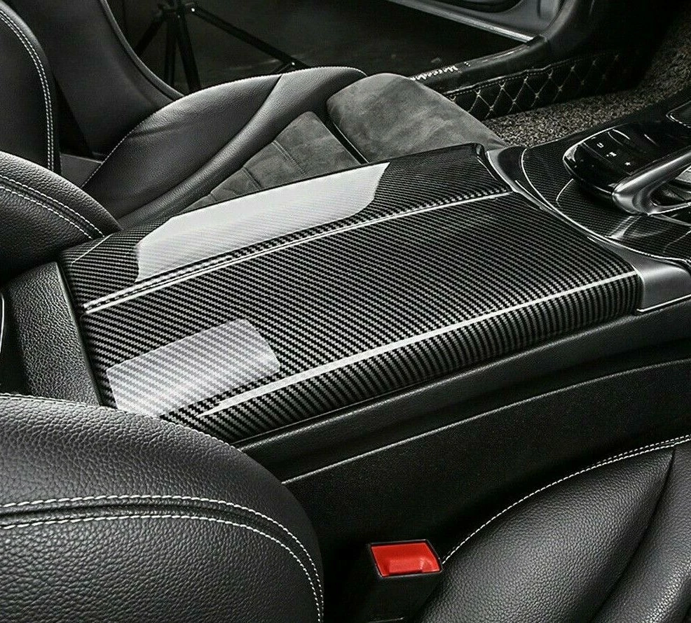 Mercedes W205 GLC Mittelarmlehne Carbon Blenden 2-teilig