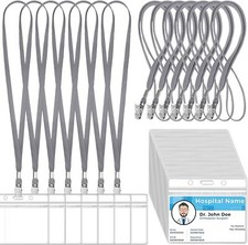 Marspark 50 Sets Clear Name Tags with Lanyard, Lanyards for ID Badges Reusable