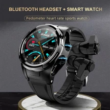 2 in 1 Smart Watch with Bluetooth Headsets Men Bracelet Sport Fitness Watches