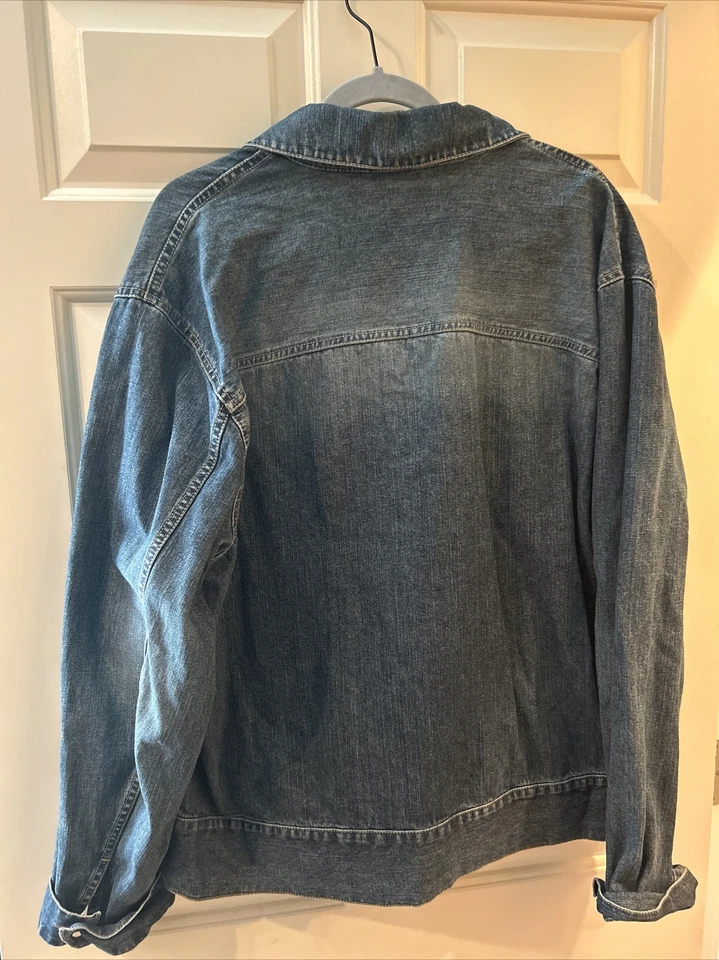 Men's 90s Vintage STRUCTURE Denim Jean Jacket Coat Size XL - Image 2 of 4
