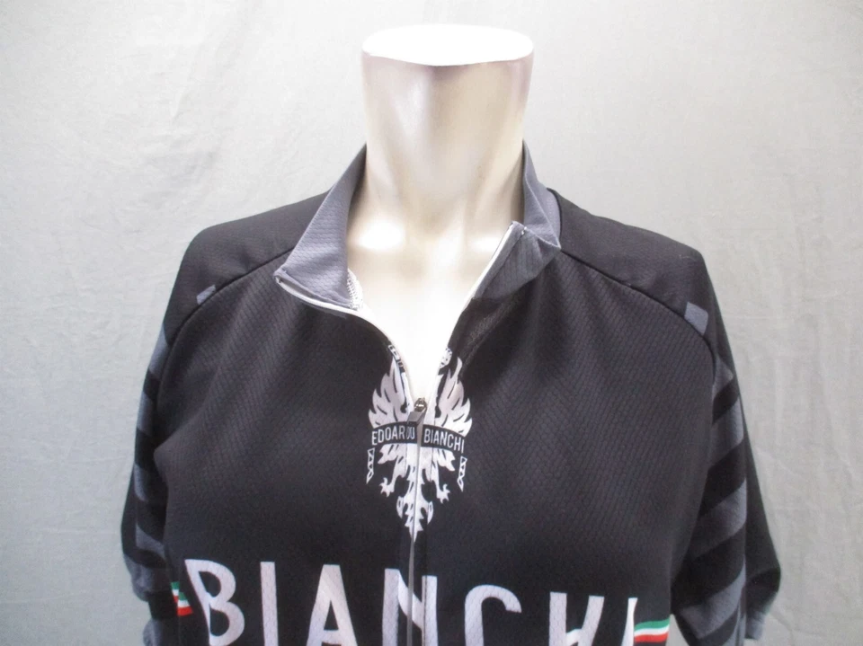 Camiseta deportiva de ciclismo Bianchi Milano talla 2XL para hombre negra con bolsillo trasero manga corta 469 Foto 2 de 4