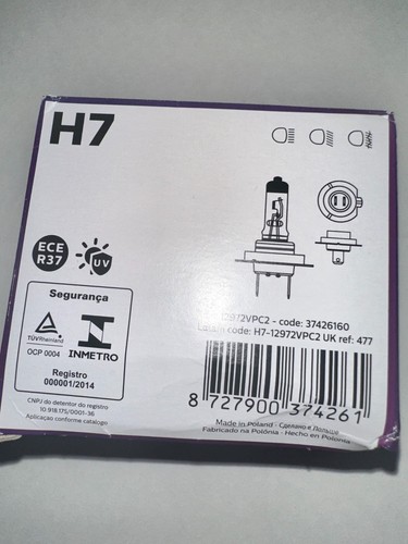 Phillips Vision Plus H7 12V 55W PX26d 12972VPC2 - Picture 2 of 2