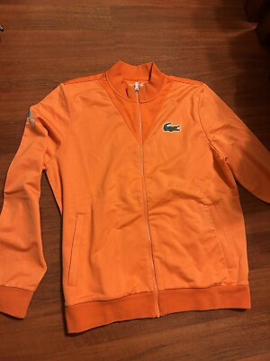    Lacoste Track Jacket Miami Open Tennis Full Zip Men's Size XS Orange UNISEX