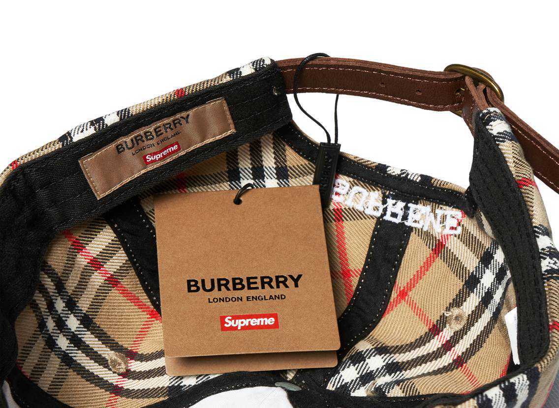 Supreme Burberry Denim 6-Panel Camp Cap Blue Biege Pink 2022 Supreme Burberry Denim 6-Panel Camp Cap Blue Biege Pink 2022