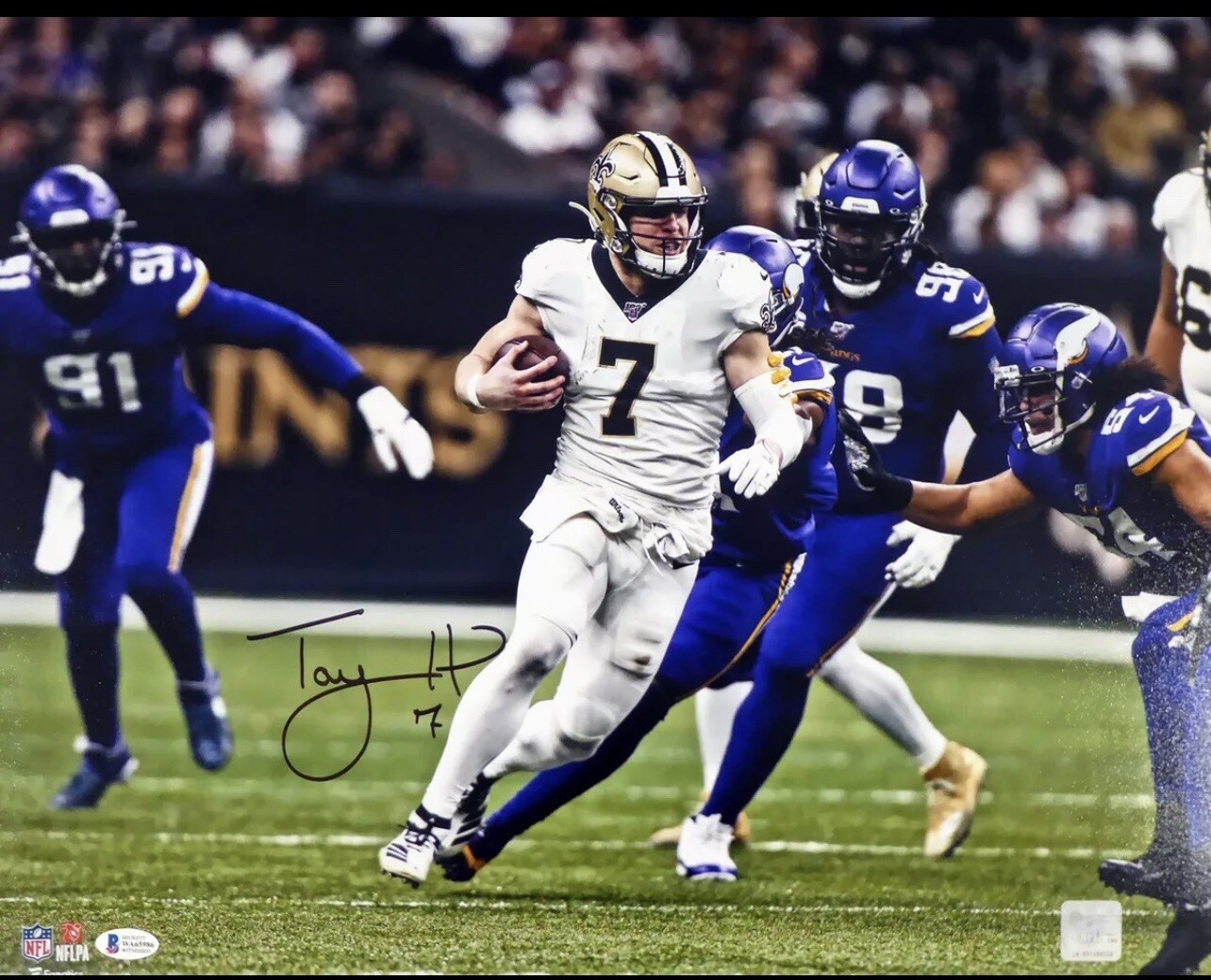 Taysom Hill Autographed Signed New Orleans Saints 16X20 PHOTO BECKETT 