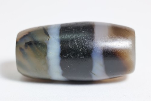 Authentic Ancient Old Tibetan Nepal Himalayan Agate Stone dZi Bead 2 Stripes - Picture 9 of 21