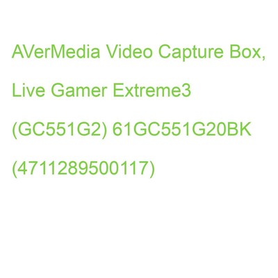 AVerMedia Video Capture Box, Live Gamer Extreme3 (GC551G2) 61GC551G20BK (4711289