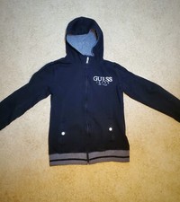 Womens Guess Los Angeles Black Studded Hooded Zip Up Jacket Size Medium