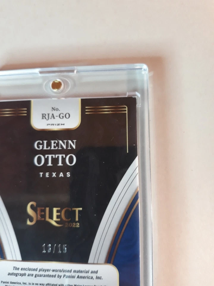 GLENN OTTO 2022 PANINI SELECT ORANGE PULSAR PRIZM FOTL ROOKIE PATCH AUTO /15  - Image 3 of 4