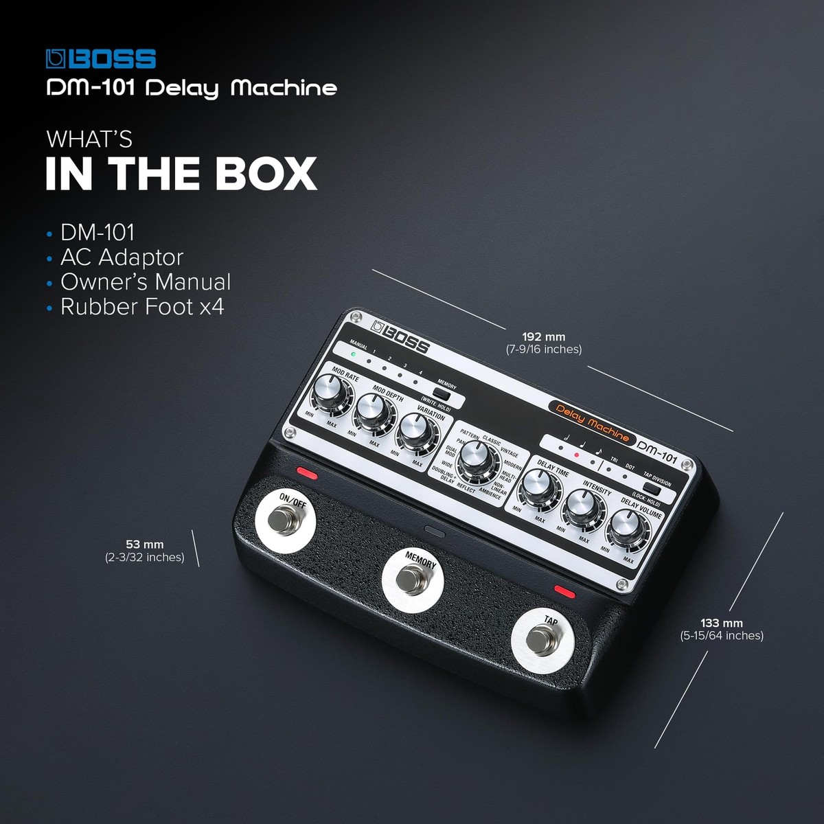 BOSS DM-101 Delay Machine Ultimate Delay Analog 9 Volts 210