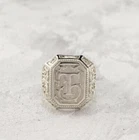 Personalized Signet 925 Silver With Engraved Letter Men's Heavy Gift Ring #011