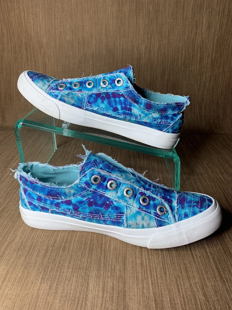Women s Blowfish Malibu Play Turquoise Tie Dye Denim Shoes Size