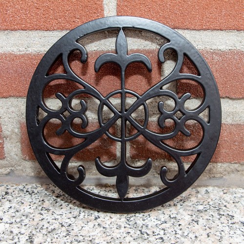 Kamin- Lüftungsgitter, Ornament für Mauer, rund|Eisen schwarz|H2,0xB19,0cm - Bild 3 von 7