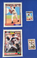 4 Card Set - 1992 Topps Base & Micro Box Tom Glavine #390 & 395 All-Star Cards t