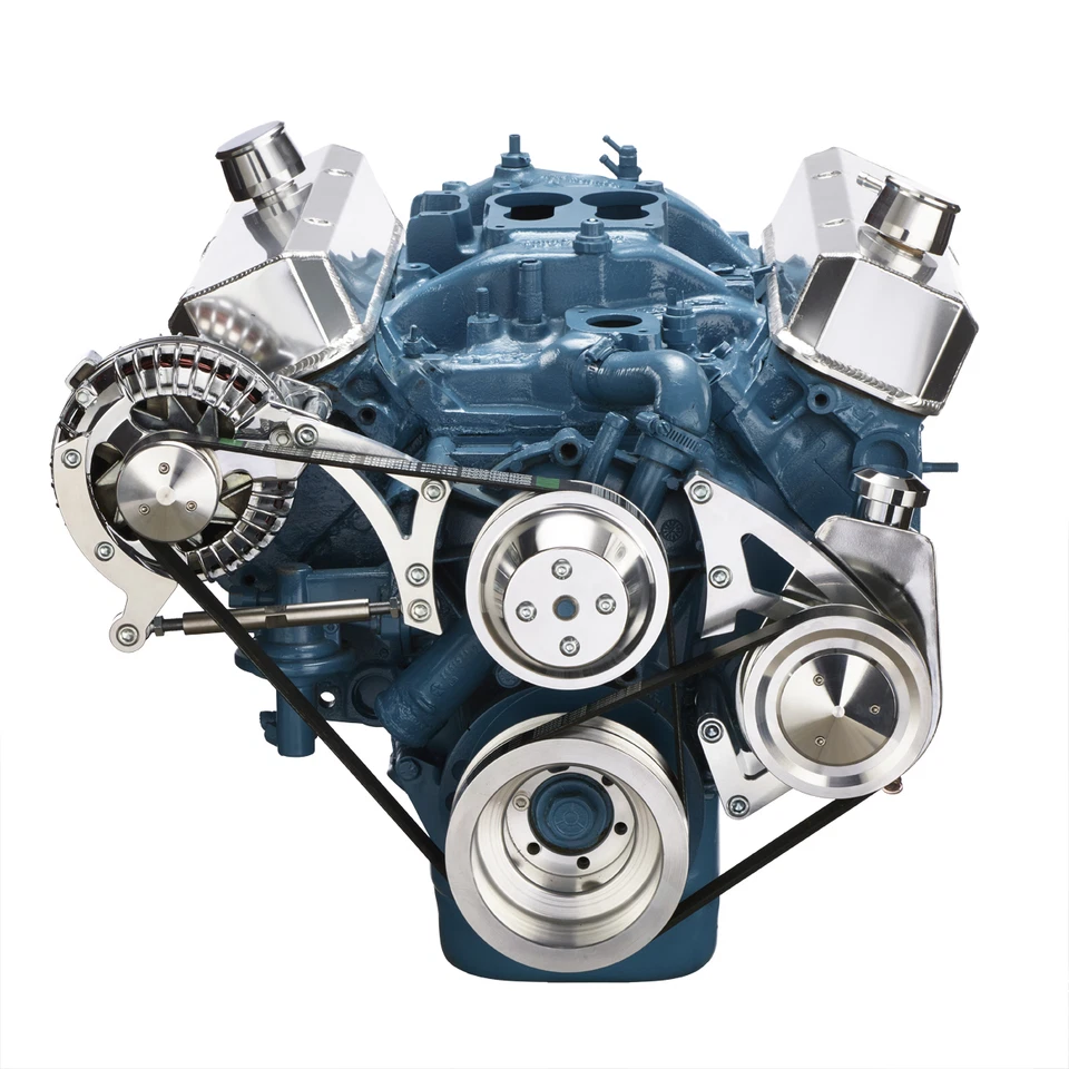 Small Block Chrysler Serpentine Pulley Kit 318 340 360 Mopar Power Steering - Image 2 of 4