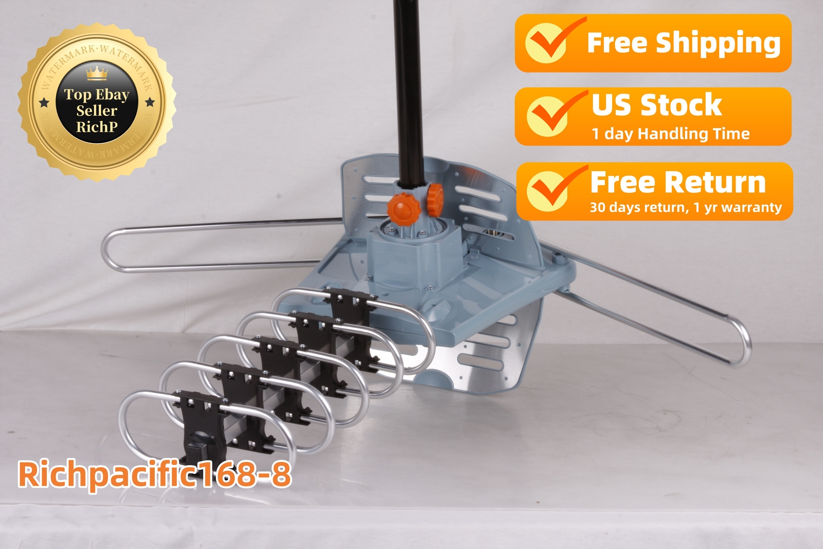 990 mile HDTV 1080P Outdoor Amplified Digital TV Antenna Rotor 360° UHF/VHF Home