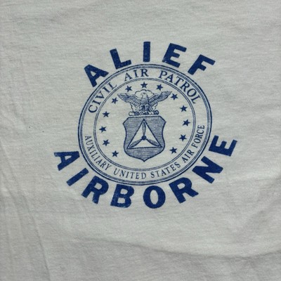 Vintage 70s 80s Alief Airborne Civil Air Patrol US Air Force Shirt 