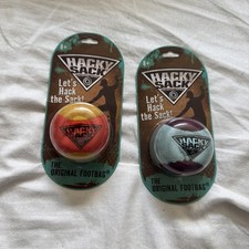 Hacky Sack By PlayMonster Original Footbag Aqua  Maroon And Blue Black Lot Of 2