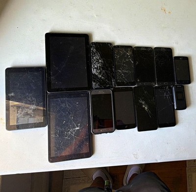 13pc Broken Phone Tablet Lot Samsung LG Amazon onn SKY Parts Repair AS-IS