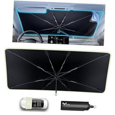  2025 Upgraded Car Windshield Sun Shade Umbrella Small 53"L  30  W Off-White