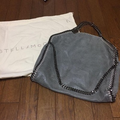 Stella McCartney Falabella Large Gray Tote Schultertasche Made in Italy Gebra...