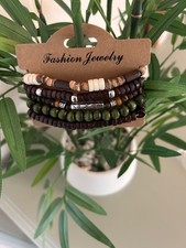 FASHION SET OF 5 UNISEX BRACELETS MULTI COLORED