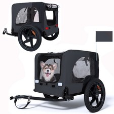 Collapsible Pet Bike Trailer Foldable Dog Cargo Carrier Cart for Bicycle Outdoor