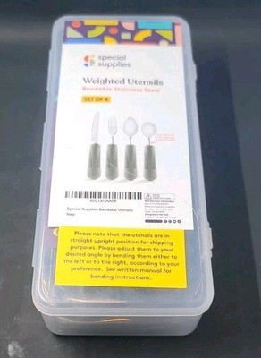 Special Supplies Adaptive Utensils Set of 4 Stainless Steel Grey