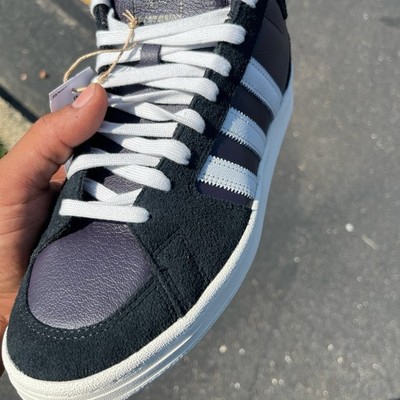 Size 10 Adidas Super skate Mid Black Purple & White
