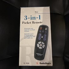 Radio Shack 3 in 1 Easy to Use Universal Remote Control 15-1926 New in Box