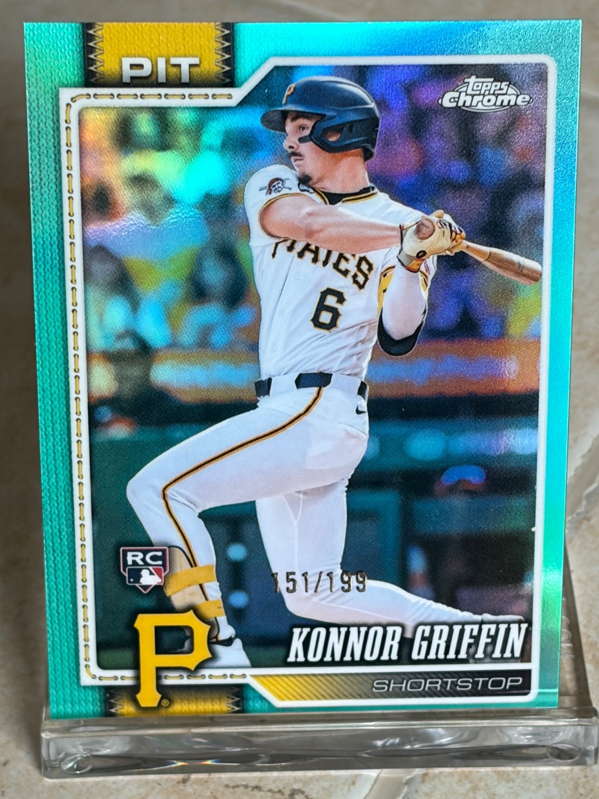 2026 Topps Chrome Konnor Griffin #74 Aqua Refractor RC /199- Pittsburgh Pirates