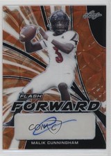 2022 Leaf Flash Forward Orange Kaleidoscope 1/4 Malik Cunningham #MC1 Auto 7l6