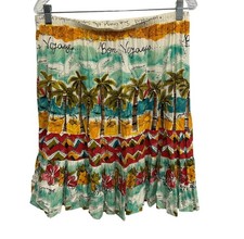 Jams World Bon Voyage Hattie Tropical Print Skirt XL Colorful Elastic Waist