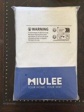 MIULEE White Linen Curtains 52" x 84" 2 Panels for Bedroom or Living Room - NEW