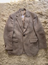 Vintage Jos A Bank Harris Tweed Wool Herringbone Blazer - 80s 90s