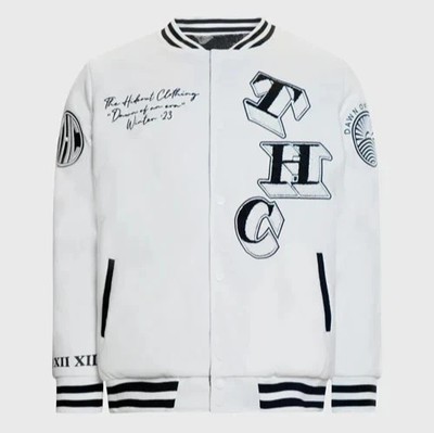 Jacket The Hideout Clothing Dawn of an Era Reversable Varsity White/Black Large