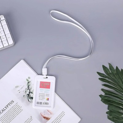 1-5 pieces. Waterproof ID badge holder, hard plastic card case, slim lanyard pro
