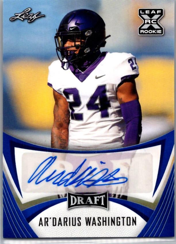 2021 Leaf Draft #BA-ADW Ar'Darius Washington Autographs Blue