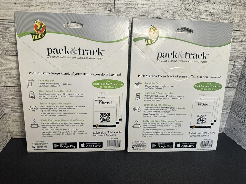 Sistema de rotulagem baseado em aplicativo Duck Brand Pack & Track 2 x 40 pacotes - Imagem 2 de 2